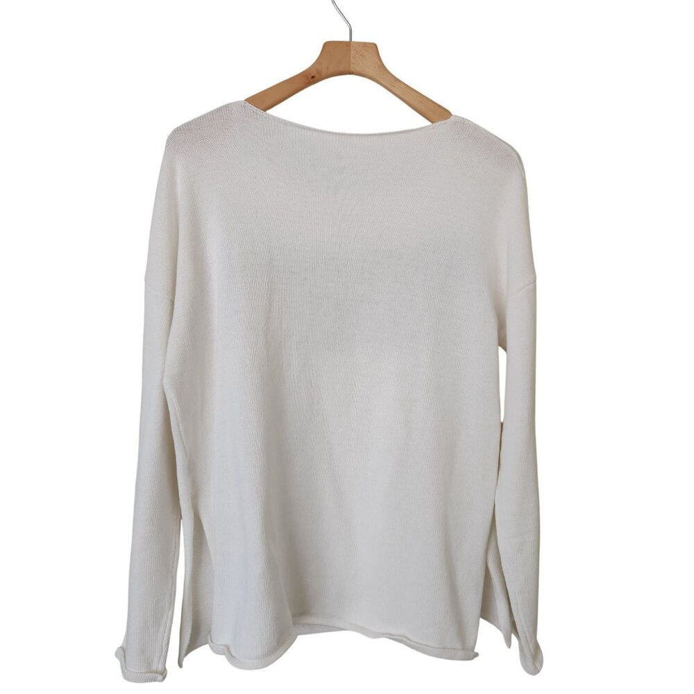 Champagne Please White Knit Cottom Sweater Comfy Cozy Casual Beach Party Cute - Picture 3 of 8